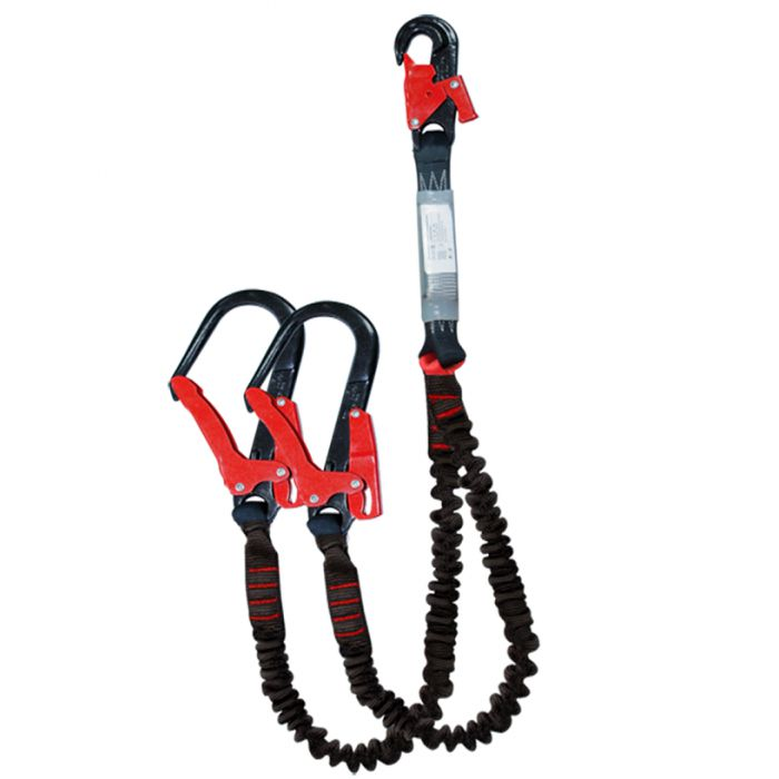 Строп из полиамидной ленты эластичный двухветьевой с амортизатором (аAд эласт кр-01, кр-04 ков.)