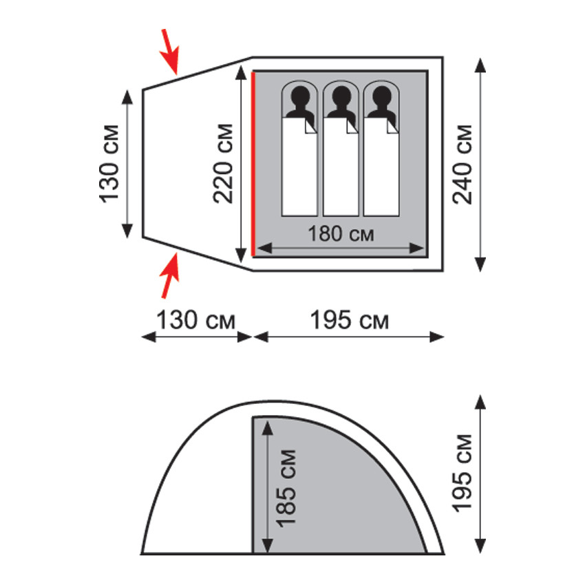 Палатка Bell 3 v2, зеленый цвет, Tramp