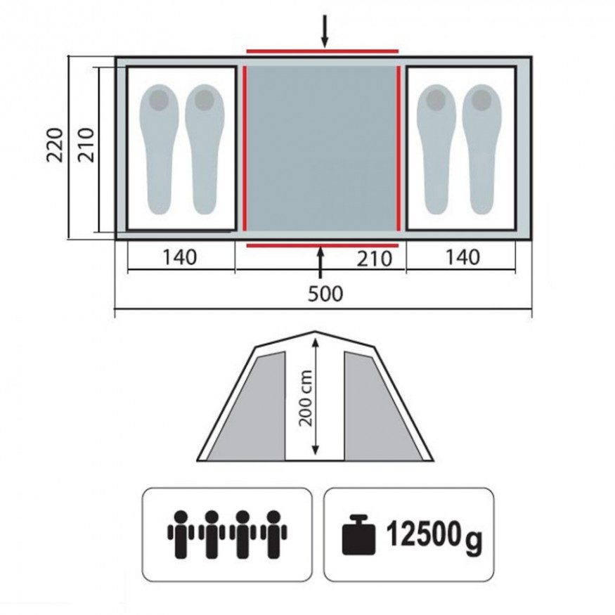 Палатка &amp;quot;Brest 4&amp;quot; v2, цвет песочный, Tramp